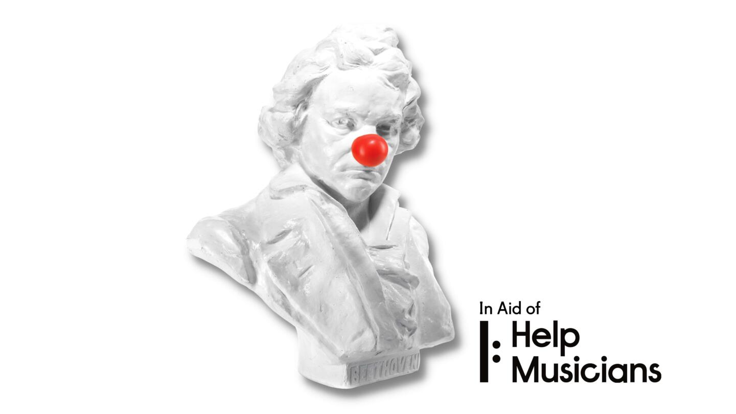 Marble statue with a red nose