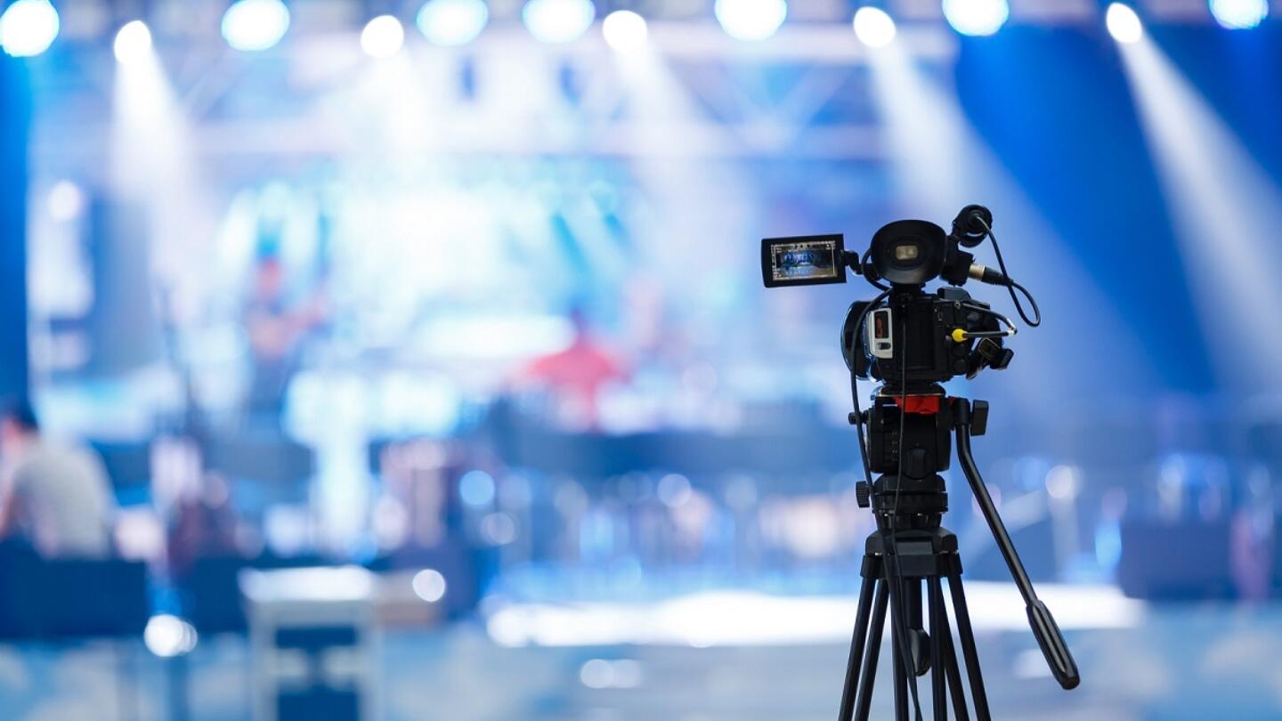 Tv camera in a concert hall