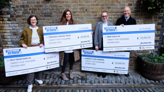 Everywhere at Once raises £100,000 for music and youth charities