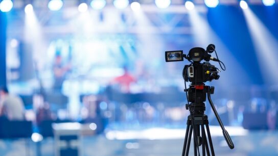 Tv camera in a concert hall